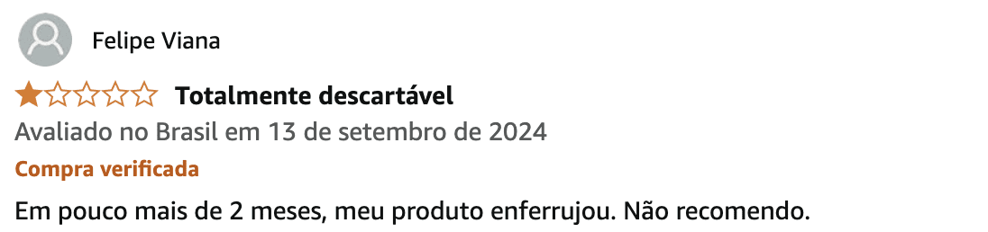 review negativo